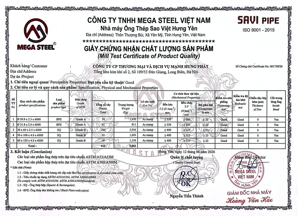 Chứng nhận ISO 9001:2015